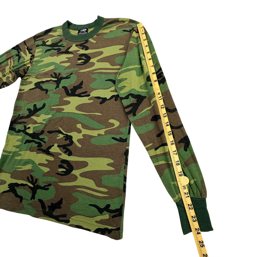 Rothco‎ Long Sleeve T Shirt Men Small Green Woodland Camo Tactical Y2K Vintage - Picture 8 of 8